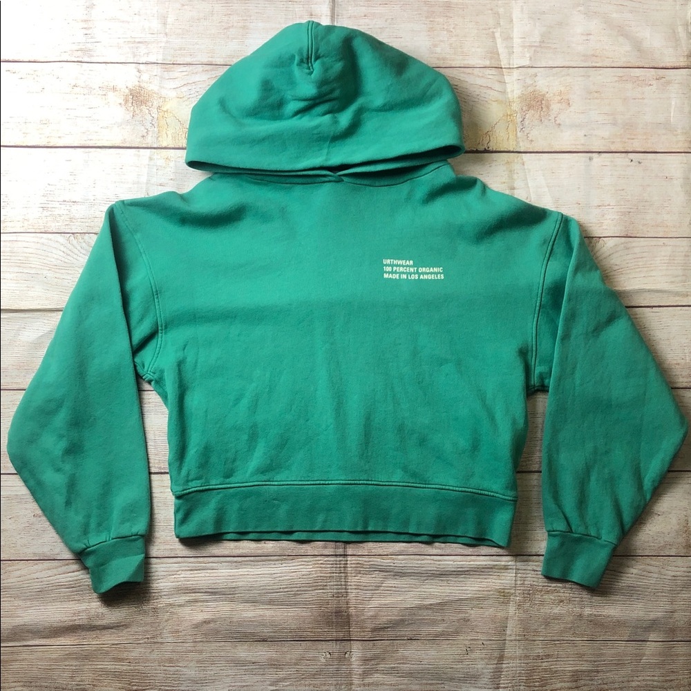 Urthwear 100% Organic Cotton Green Cropped Hoodie
